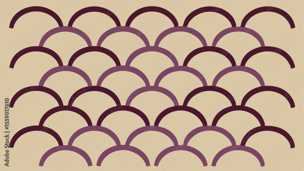 Poster abstract geometric pattern of semicircles in earth tones for modern design projects