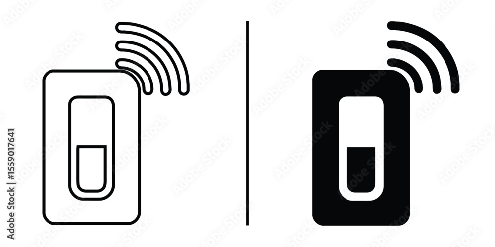 Poster smart home technology: a graphic rendering of a wireless switch conveys modern home automation, embo