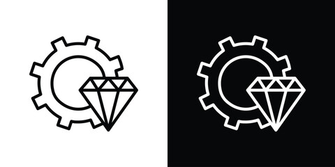 Operational excellence icon in thin stroke and flat style.