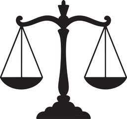 Simple Black Ink Tattoo Design Scales Of Justice Symbol Balance Icon vector