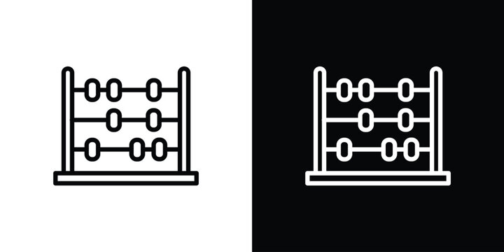 Abacus icon in thin stroke and flat style.