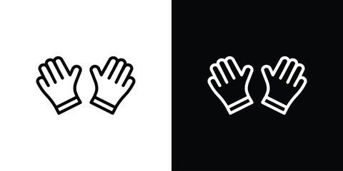 Obraz premium Gloves icon in thin stroke and flat style.