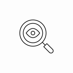 magnifying glass eye icon sign vector