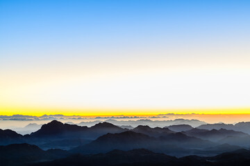Sunrise at the mount Sinai. Sinai peninsula, Egypt