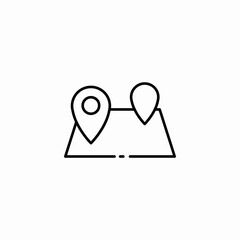 map location pins icon sign vector