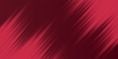 Abstract dark red background with dynamic halftone diagonal lines effect. This modern vector design features a mix of dark red and bright red gradients that create an energetic and futuristic look.