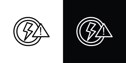 Electric Problem icon in thin stroke and flat style.