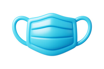 Healthcare 3D Respiratory Protection Mask Isolated on a Transparent Background