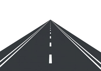 Straight road  isolated on background.