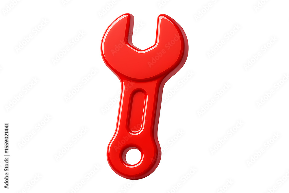 Poster mechanic's 3d spanner tool symbol isolated on a transparent background