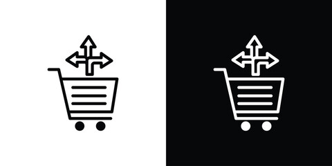 Cross sell icon in thin stroke and flat style.