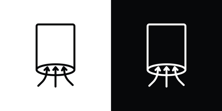 Air suction icon in thin stroke and flat style.