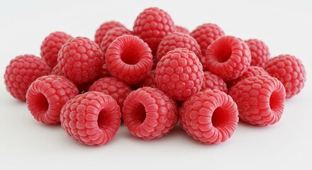 瑞々しい赤いラズベリー 光輝く宝石のよう 新鮮で美味しそうな実 This translates roughly to: Juicy red raspberries, shining like jewels, fresh and delicious fruit.. AI Generated