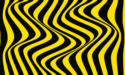 abstract yellow line wave pattern on dark suitable for background.
