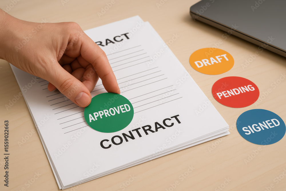 Poster the approval process marks a significant milestone in contract management highlighting progress and 