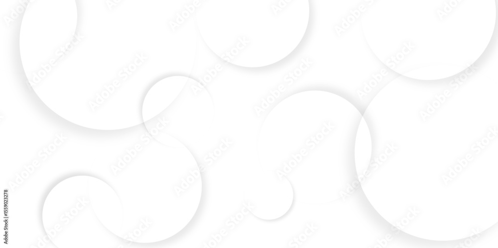 Poster Abstract background with circle white abstract geometric background with soft light white paper circles in design .Gray abstract. Modern design background for report and project presentation template.
