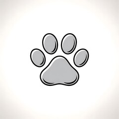 A vintage vector illustration set of dog and cat paw print icons with heart and star decorations, perfect for pet food labels or signs