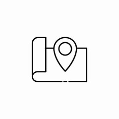 scroll map pin icon sign vector