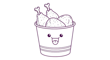 Isolated Cartoon Chicken Bucket