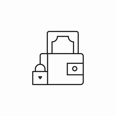 secure wallet finance icon sign vector