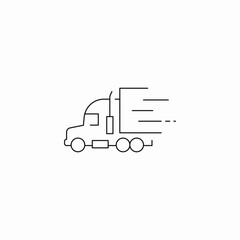 semi truck delivery icon sign vector