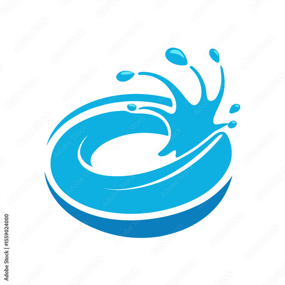 Aufkleber dynamic water splash with rings and droplets vector on transparent background for web and graphic de