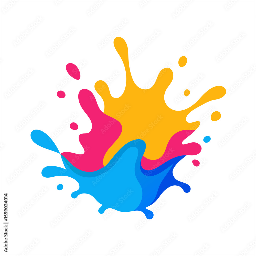 Aufkleber energetic colorful splash with liquid motion vector on transparent background for web and graphic de