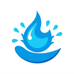 Obraz premium Dynamic water drop impact splash vector clipart on transparent background for web and graphic design