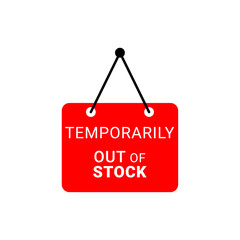 Out of Stock and Temporarily Unavailable Hanging Sign Labels Vector 