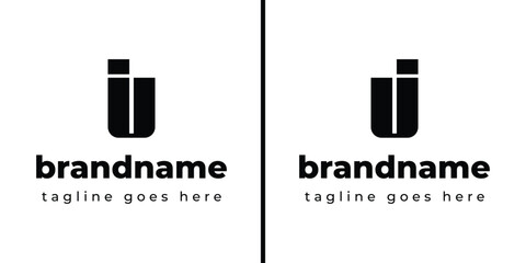 Letters IU Monogram Logo, suitable for any business with UI or IU initials