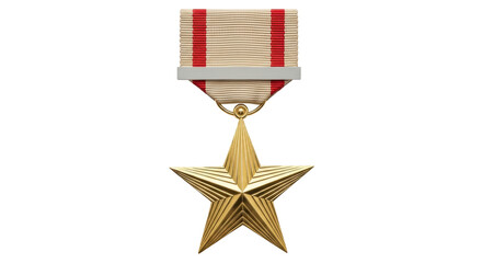 Isolated Gold Star Medal