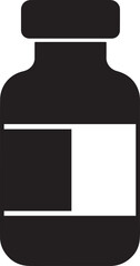 Vaccine Bottle Vector | Flat Black Silhouette Illustration Vector Format
