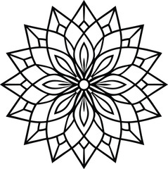 Geometric Flower Star Mandala vector 