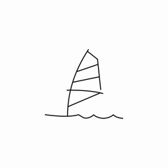 windsurf sail water icon sign vector