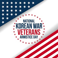 Obraz premium National korean war veterans armistice day graphic with american flag elements