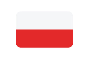poland flag button on white background, eps10