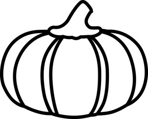 Simple shape fall thanksgiving pumpkin outline isolated.
Autumn harvest pumpkin black thick line icon.
Transparent background. svg.