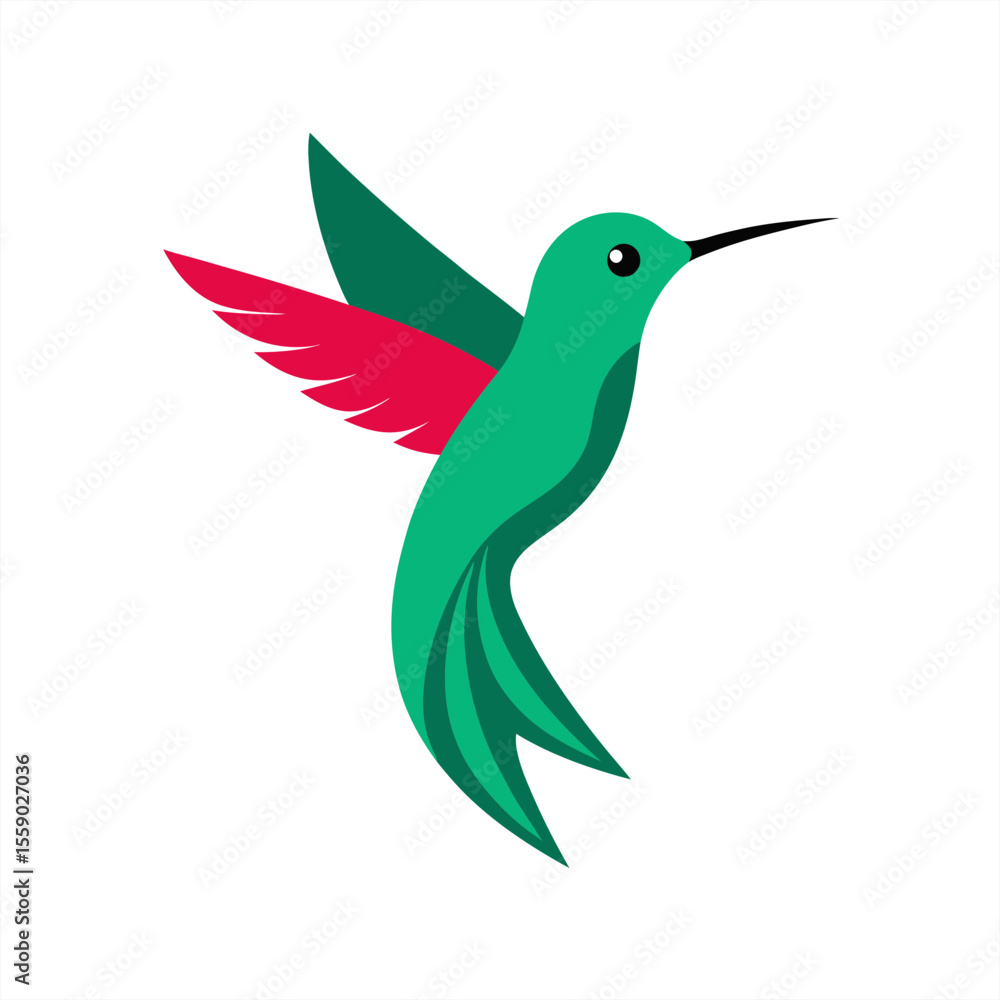 Poster hummingbird vector illustration on transparent background for web and graphic design