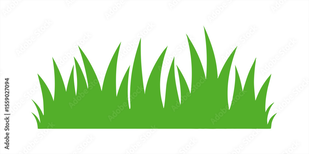 Poster lush green grass border vector art on transparent background for web and graphic design