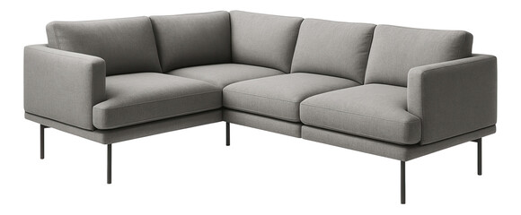 Modular corner sofa with interchangeable pieces, providing flexibility in a modern coworking space.