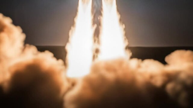 Rocket engine fire closeup