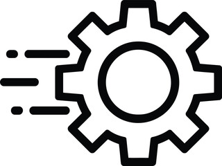 High-Speed Gear Icon  Fast Processing, Efficiency, and Optimization Symbol for Technology, Engineering, and Industrial Design