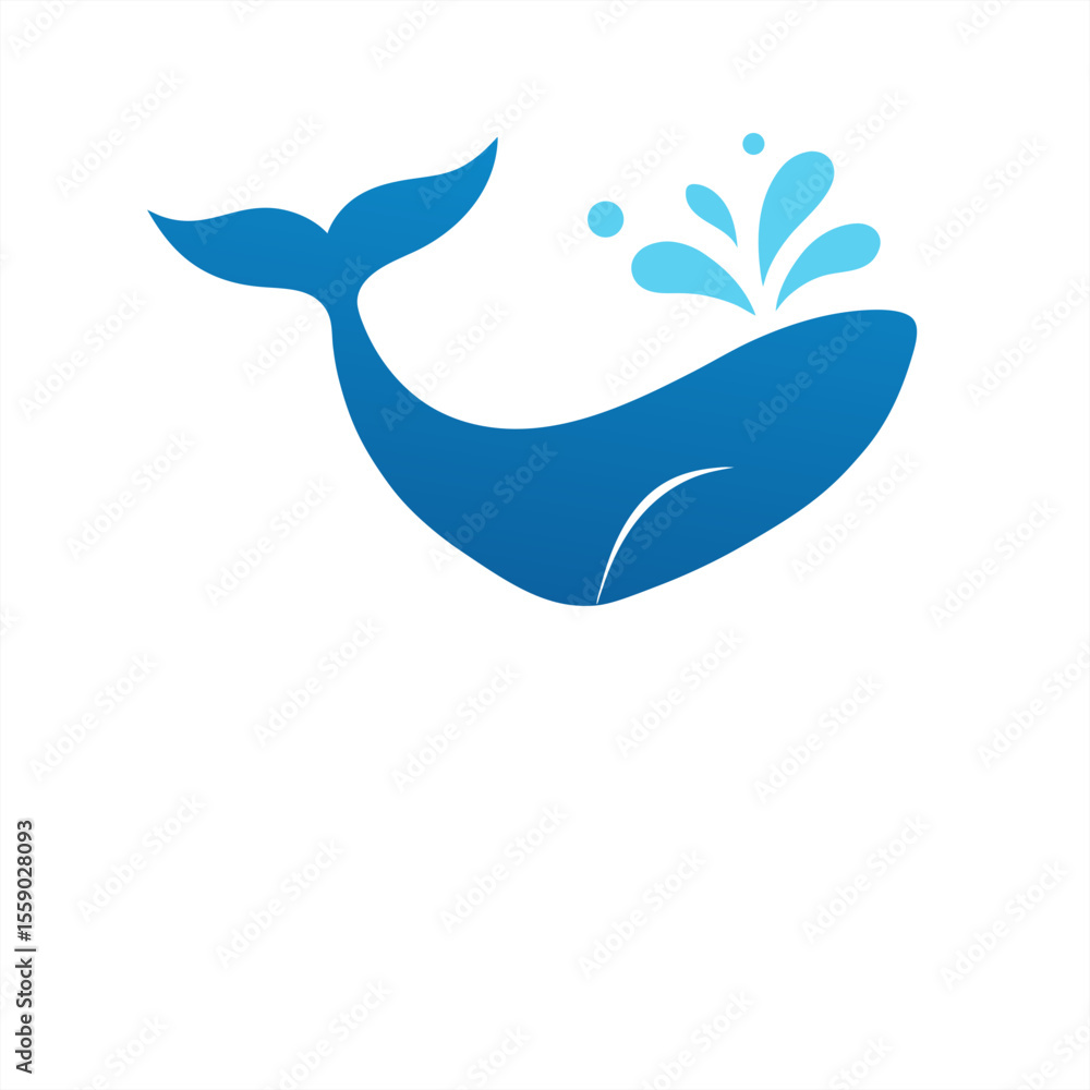 Poster ocean whale tail with splash graphic on transparent background for web and graphic design