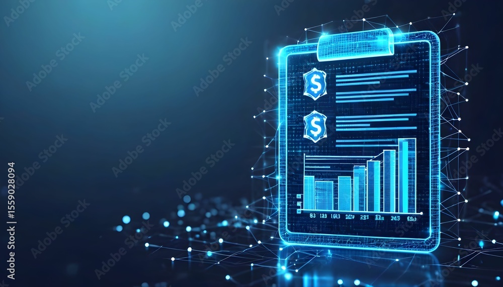 Aufkleber digital financial report data analysis and business insights