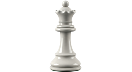 Isolated White Chess Queen Piece