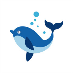 Ocean themed whale and fish motif illustration on transparent background for web and graphic design