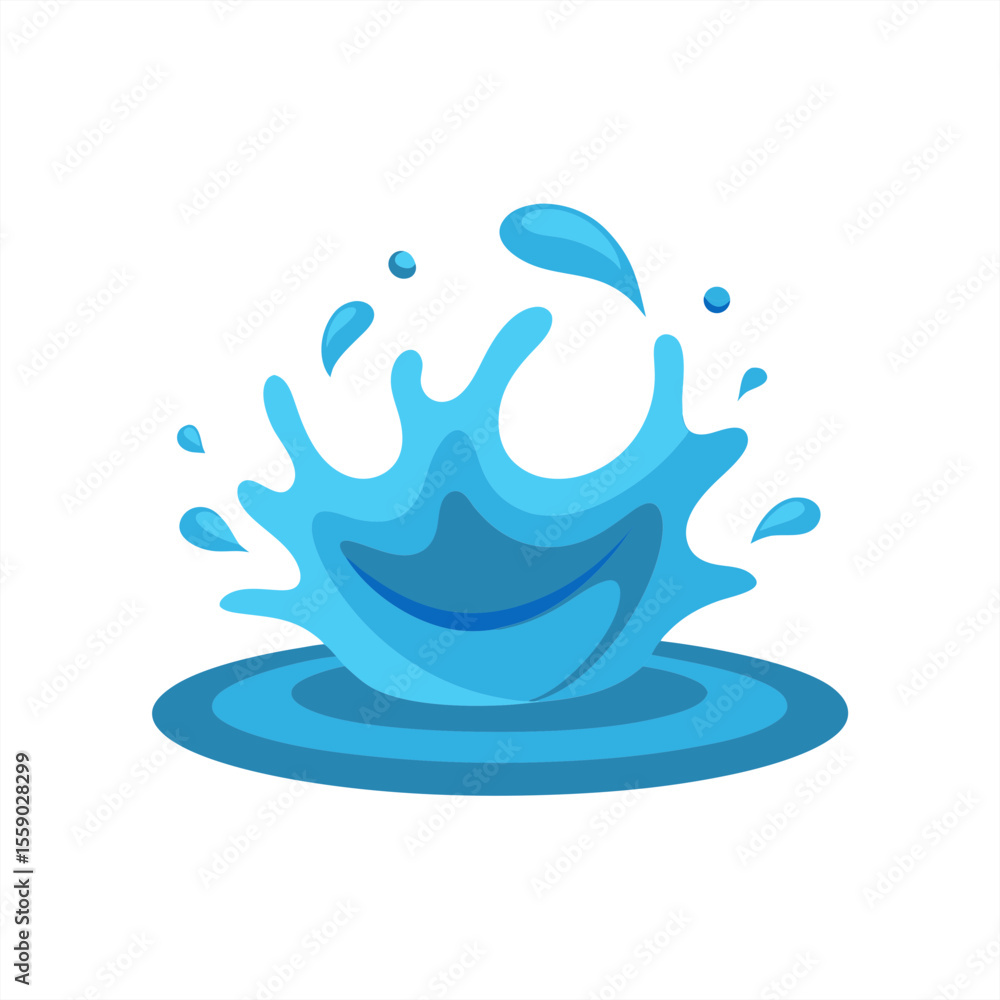 Aufkleber realistic water burst with ripple effect vector on transparent background for web and graphic design