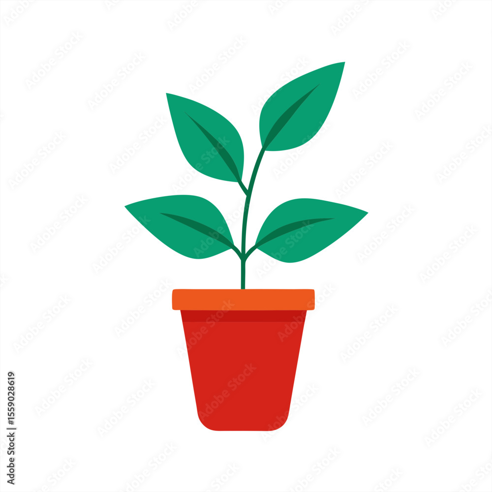 Poster simple house plant vector design on transparent background for web and graphic design