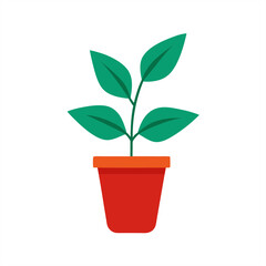 Simple house plant vector design on transparent background for web and graphic design