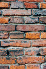 A wall made of red bricks